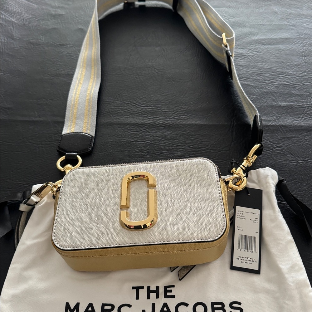 Marc Jacobs Silver and Gold Crossbody Bag - NWT